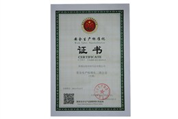 安全生產證書-遠揚